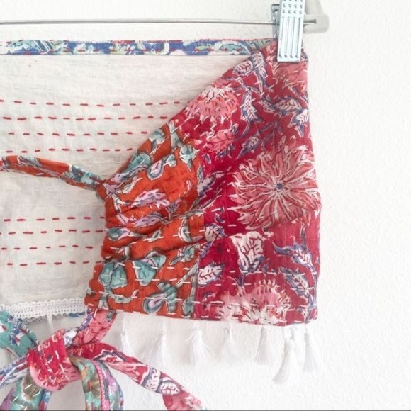 Erin Made Patchwork Crop Top Convertible Bohemian Hand Made Quilted One Size - Picture 12 of 16